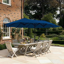 13FT Navy Blue Double Sided Patio Umbrella - Fade Resistant Canopy