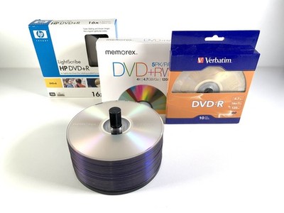 Lot of 71 Total DVD-R DVD-RW CD-R CD-RW Mixed Brands 16x 4.7GB 120 min NEW