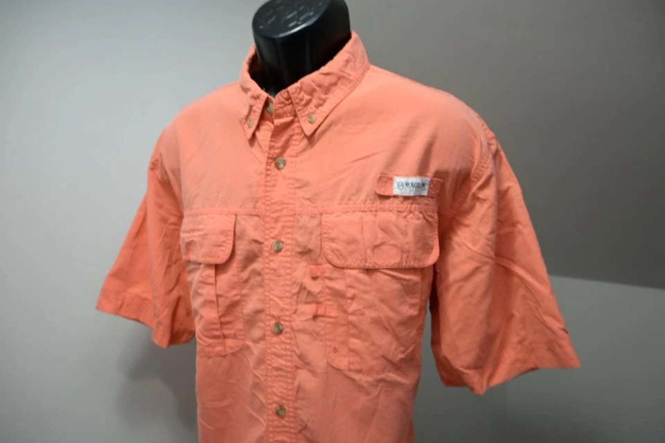 Camisa de Pesca Magallanes Equipo de Pesca Absorbente Ventilada Melocotón Pescador Ajuste Para Hombres Talla Grande Foto 3 de 4