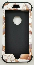 NABE 7G Cell Phone Case Cover Hybrid Soft and Hard Rubber Black Floral Case ~NEW
