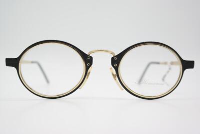 Vintage Blumarine BM 22 Black Gold Oval Eyeglass Frame