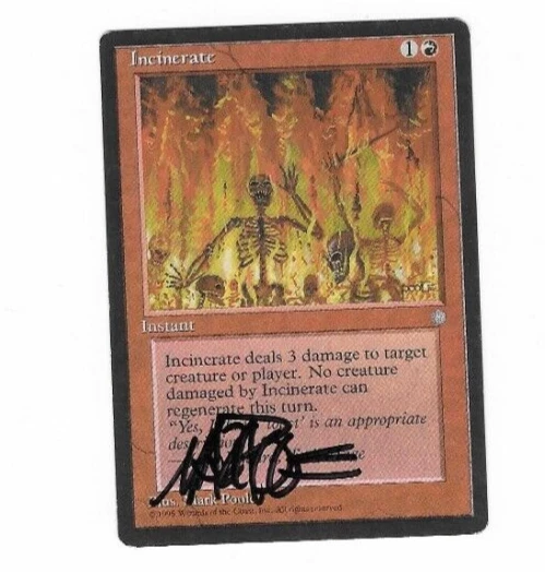 Incinerate Ice Age Mark Poole Signed Black Ink Vinatge Magic the Gathering Card - Image 3 of 4