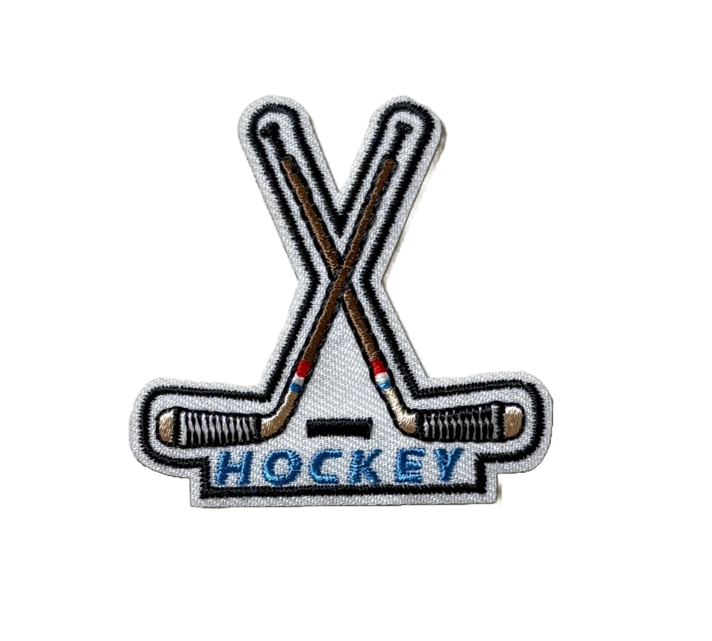Hockey Patch Ice Hockey Applique Ice Hockey Iron On Patch Hockey Sticks Patch