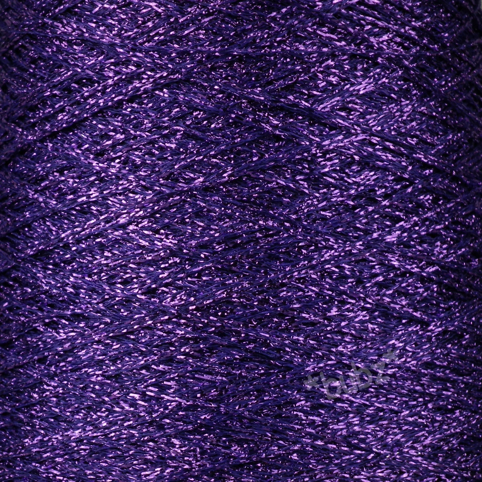 PURPLE METALLIC LUREX VISCOSE THREAD 200g CONE HAND MACHINE KNITTING WEAVING - Image 3 of 3
