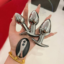 Anal Vibrator Plug Vibration Edelstahl Buttplug Dildo Prostata Fernbedienung Toy