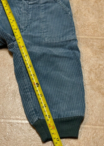 Vintage French Baby Bout'Chou Blue Teal Corduroy Cuffed Pants Size 1an - Picture 9 of 10