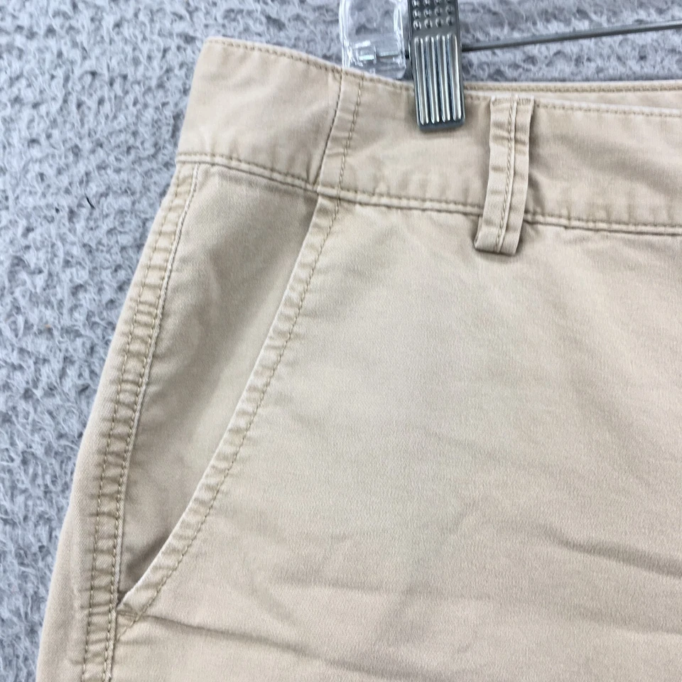 Pantalones cortos chinos Eddie Bauer para mujer 14 (35x11,5 real) marrón tiro medio mezcla de algodón Foto 4 de 4