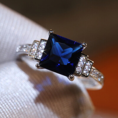 Fashion Jewelry 925 Silver Filled Ring Cubic Zircon Women Wedding Ring Sz 6-10