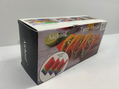 Aichoof Dining Pack Of 6 Taco Holders Each Rack Holds Up  To 4 Tacos Multi color