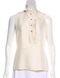 TORY BURCH Ruffled Cotton Sleeveless Top Blouse size 4 | eBay