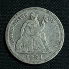1891 Silver Seated Liberty Dime Philadelphia Mint Choice Good Condition