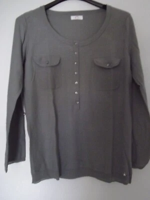 Tee-shirt Des Petits Hauts, gris, manches longues, coton, neuf. - Photo 1/4