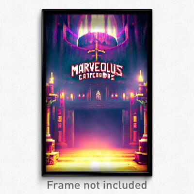 Pixel Art Poster - Marvelous Catacombs (8 Bit Psychedelic Video Game Print)