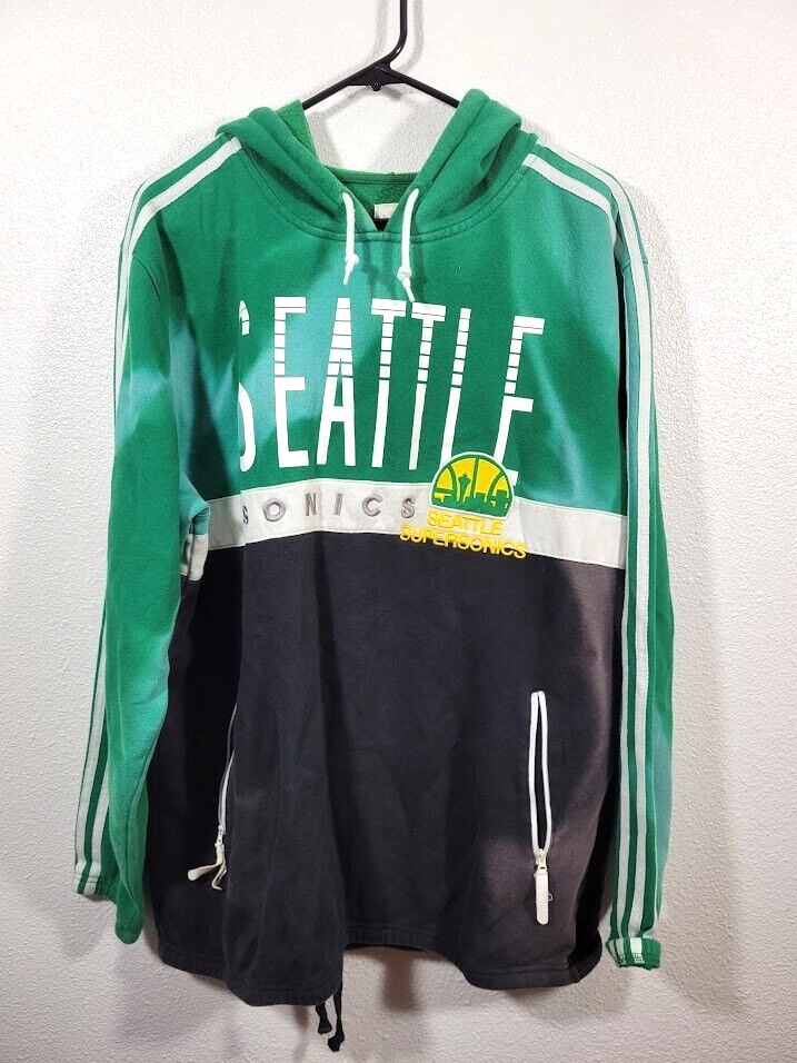 Vintage Adidas Seattle Supersonics Sonics Basketball Green Hoodie