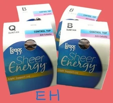 L'eggs Sheer Energy Control Top Sheer Toe Anti-Cellulite Pantyhose ~ Choose
