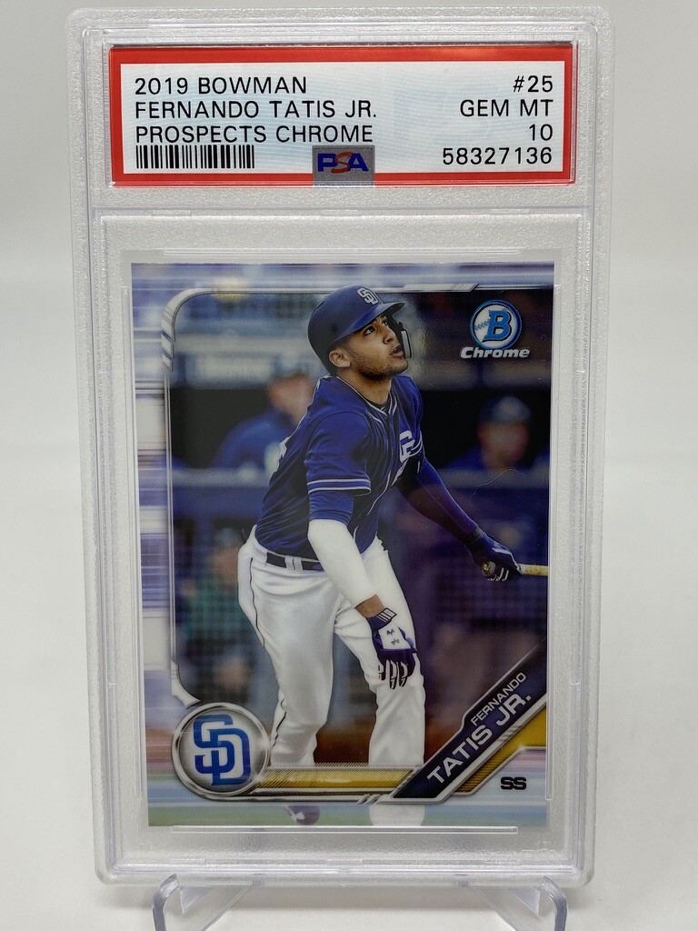 2019 Bowman Chrome #25 Fernando Tatis Jr. Rookie Card - PSA 10 view 10