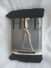Hue Control Black Lycra Opaque Tights Control Top Fit 5' - 5' 10" / 100 - 150lbs