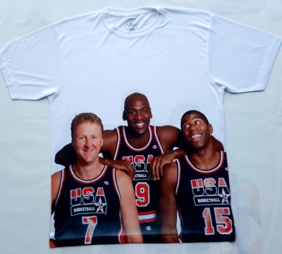 希少　USA DREAM Team フィギュア3体とTシャツセット Custom Dream Team Sublimated T Shirt USA Basketball jordan bird