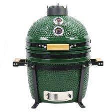YNNI 15.7 inch Green Kamado Grill BUNDLE Table Stand and Accessories TQTT15GR