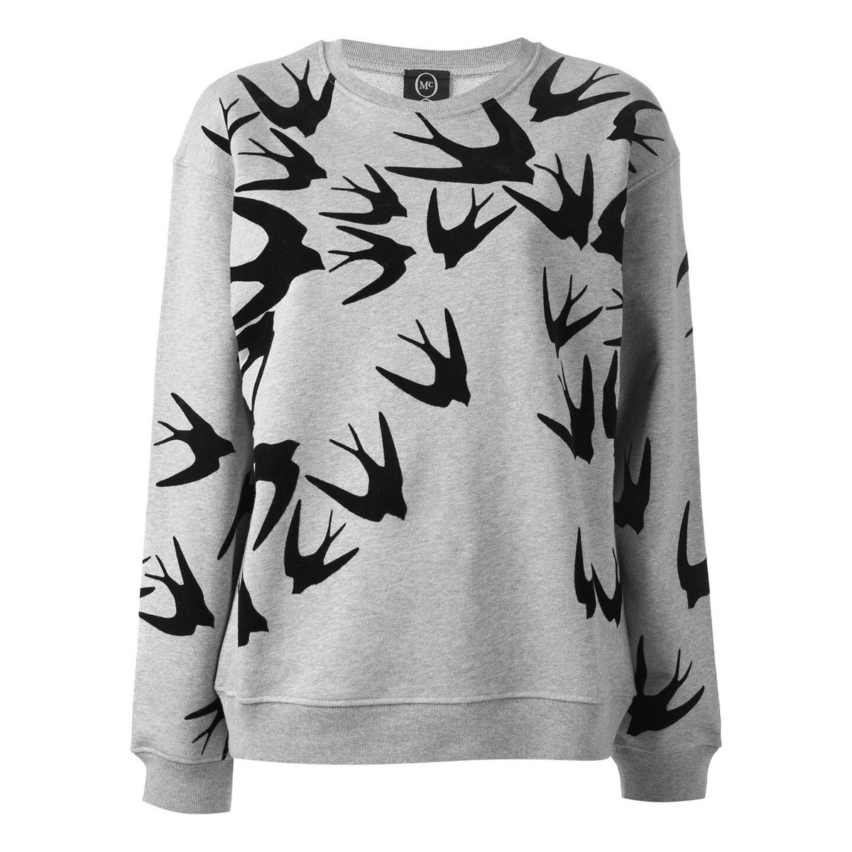MCQ Alexander McQueen Gray Bird Print Sweatshirt Jacket | eBay