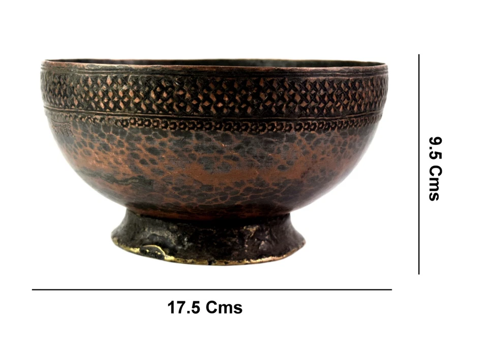 Indien Kitchen Ustensiles de Collection Cuivre Bol Old Plat Portion Bol. - Photo 2/4