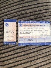 Rangers V Dundee United 3/12/88 1988 Match Ticket