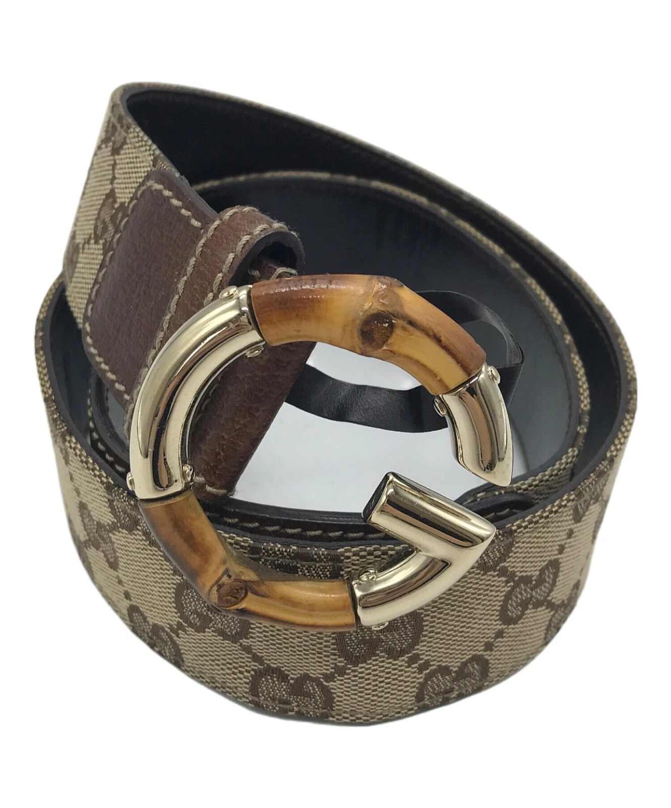 GUCCI Ceinture Cuir Ceinture Épaisse Ceinture Cuir avec Logo Boucle Noir 7