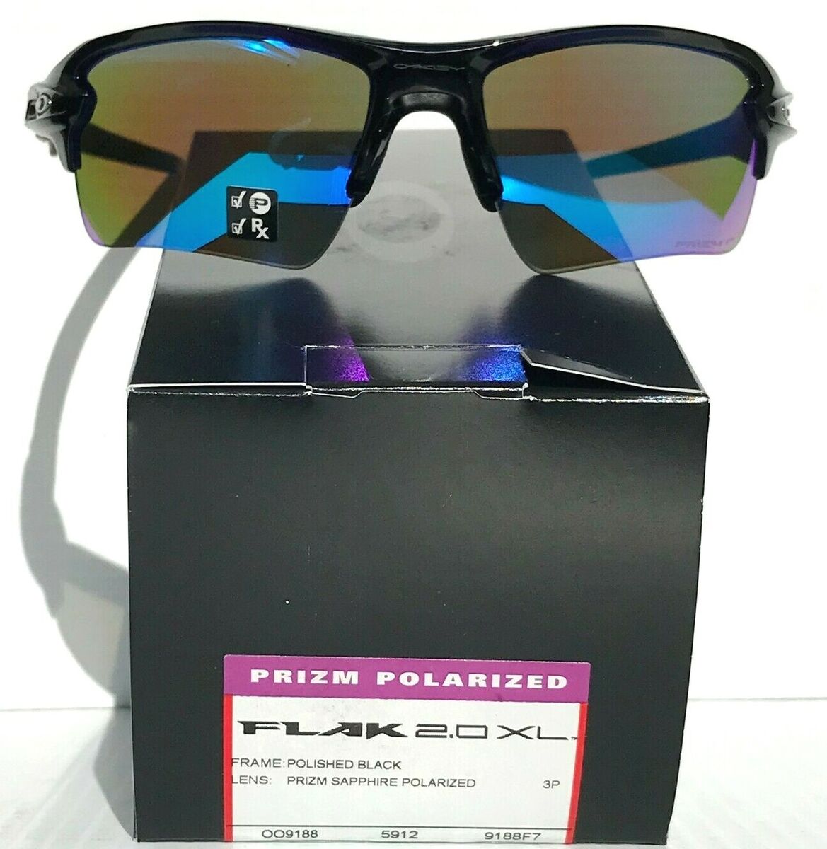 NEW Oakley Flak 2.0 XL Black POLARIZED PRIZM Sapphire Blue NEW Oakley Flak 2.0 XL Black POLARIZED PRIZM Sapphire Blue