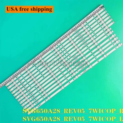 12Pcs LED Backlight strips SVG650A28_REV05_7WICOP V650DJ4-QS5 For Vizio E65U-D3