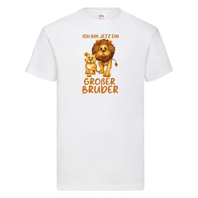 Ich bin jetzt ein großer Bruder | Löwen | Großer Bruder T-Shirt Weiß