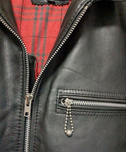 Chaqueta de cuero Schott Single Riders negra para hombre XL motocicleta clásica hecha en EE. UU. - Imagen 4 de 15