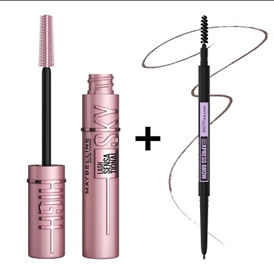 SET of 2 : Maybelline SKY HIGH Mascara + Express Brow Ultra Slim Eyebrow