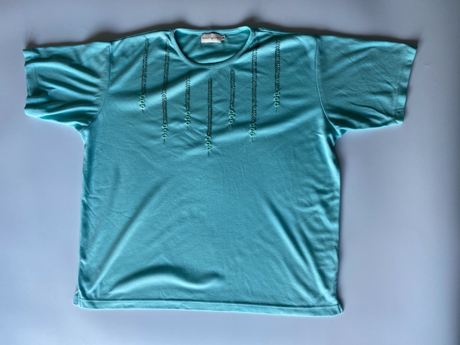 Bonmarche Beaded T-Shirt Size XL Turquoise