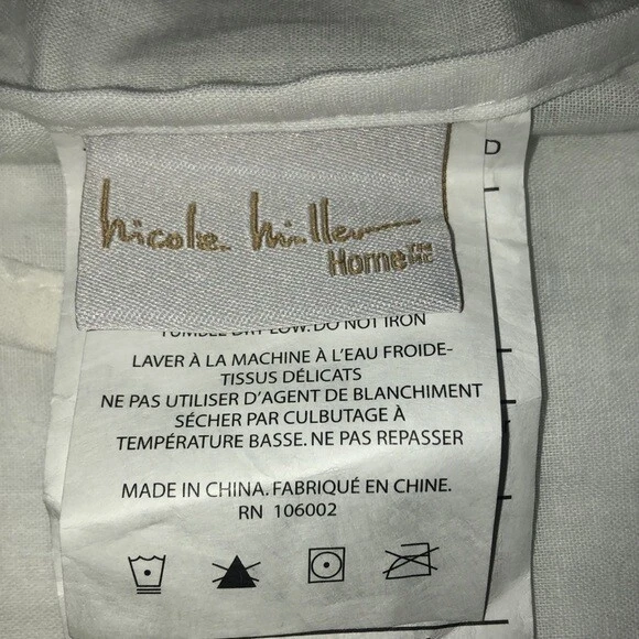 Nicole Miller Home Acolchado Queen Almohada Sham Set (2) Azul Blanco Foto 4 de 4