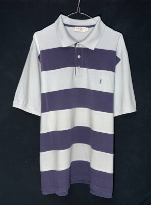 YSL Vintage Yves Saint Laurent Polo striped Shirt Short Sleeve | eBay