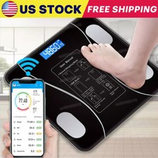 Smart Digital Body Weight Scale BMI with Bluetooth Fitness App - Black