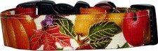 Metallic Cream Autumn Harvest Thanksgiving Custom Handmade Dog Collar