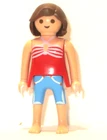 PLAYMOBIL PLAYFIGURE  Female , red shirt and blue short