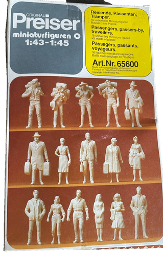 Preiser O Guage 1/43 Plastic Model Kit Unpainted Miniature Figures Set #65600