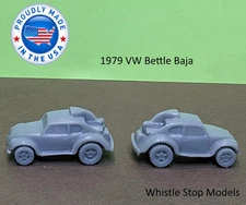 Whistle Stop Models N3012 N Scale Set of 1979 VW Bug Cars, 3D Printed (2 pcs)