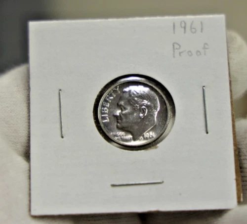 1961 US Roosevelt Proof Silver Dime 10c Gem Proof!!!