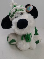 Dan Dee White Plush Dog Santa Paws Green Christmas Scarf  Hat Collectors Choice