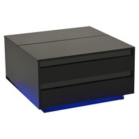 Sonnenh Couchtisch Schwarz 70 X 70 X 38 Cm Led Stauraum