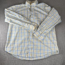 IZOD Premium Essentials Size L Men  s Long Sleeved Button Up Checked Shirt Blue