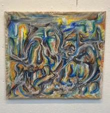 Original Oil Painting 32''x28'', Abstraction, Contemporary art, Multicolor