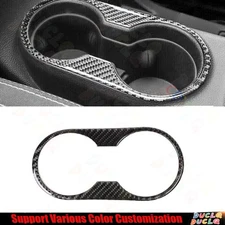 For Jeep Wrangler 11-17 Real Carbon Fiber Gear Water Cup Holder Panel Cover Trim