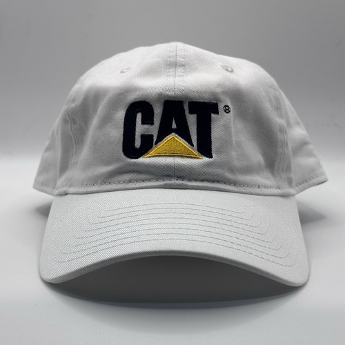 NEW ERA 9TWENTY Caterpillar (CAT) Baseball Cap White Strapback Adjustable OSFM