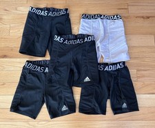 Lot Of 5 Adidas Compression Baseball Shorts Youth Small Black White