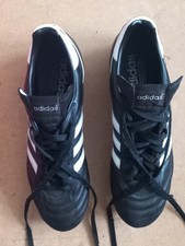 adidas Kaiser 5 Football Boots UK Size 11, Black Leather, Moulded Studs,