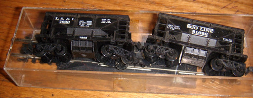 2 coches tolva de mineral Atlas escala N 70 toneladas línea Soo # 81688 y l.s.&i.7893 | Condition: Used